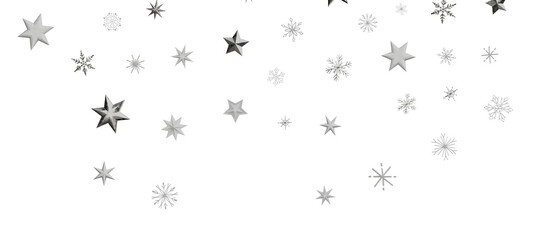 Christmas background design of snowflake and snow falling in the winter 3d illustration