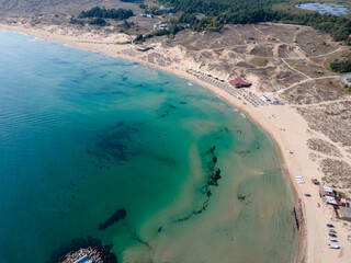 Aerial view of Arkutino beach, Bulgaria