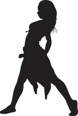 Fototapeta na wymiar silhouette of a dancing person
