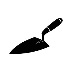 Construction cement trowel tool icon | Black Vector illustration |