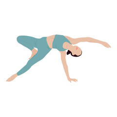 Woman in yoga pose. Vector illustration