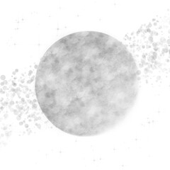 Metallic Silver Glitter Texture Moon with Stars