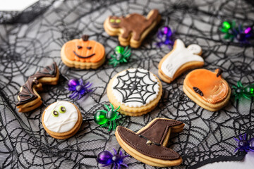 halloween cakes bisquits cookies pumpkin witch black cat scary ghost sweet treats - 541078760