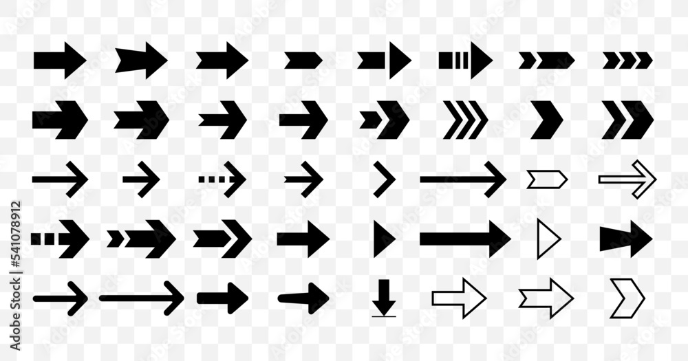Poster Arrow icons isolated. Set different arrows or web designs. Vector illustration