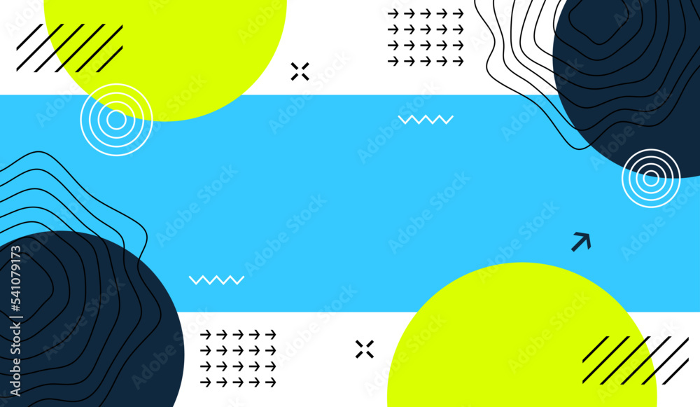 Poster Abstract geometric background with different shape elements. Design elements banner