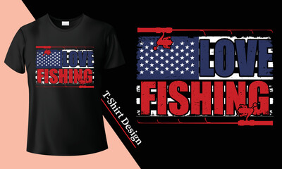 Fishing t-shirt design for fashionable fisherman. Nature vintage love fish t shirt template ocean background vector animal illustration. Print shirt water river salmon clothes animals shirts.