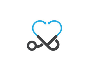 Heart stethoscope Logo Concept sign icon symbol Element Design. Love, Medical, Health Care Logotype. Vector illustration template 