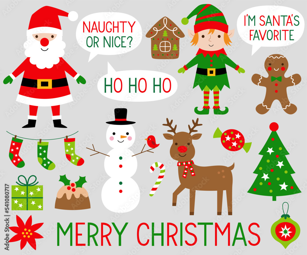 Wall mural Christmas vector decoration elements collection