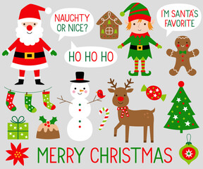 Fototapeta na wymiar Christmas vector decoration elements collection