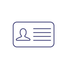 ID card line icon vector identification pictogram person business logo. ID photo symbol person.