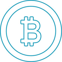 Obraz premium Blue bitcoin icon sign payment symbol. Cryptocurrency logo. Illustration