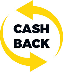 Cashback symbol with arrows. Isolated cash back sign. Refund of money pictogram. Exchange emblem. Money back guarantee. Illustration
