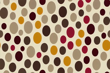 Seamless 2d illustration spots pattern on beige background. Irregular dots pattern for fashion and home textiles. Fashionable Creative big circles pattern. Trendy Abstract seamless ink dots.