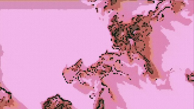 Pixelated interference cartoon style glitch cyberpunk fashion holographic background. 