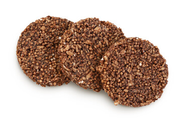 amaranth cookies with carob isolated on white background. Healthy food. Top view. Flat lay