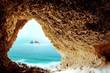 Cave with seaside view