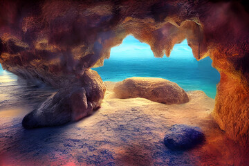 Cave with seaside view