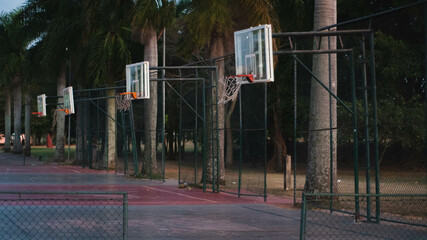 basketball court in the city