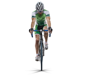 Athlete cyclists in silhouettes on transparent background. Road cyclist.	