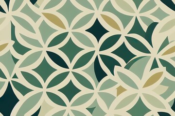 Fototapeta premium Contemporary floral seamless pattern set, vintage colors. Modern botanical design for fabrics, tile mosaic, scrapbooking. Fashionable 2d illustration illustration
