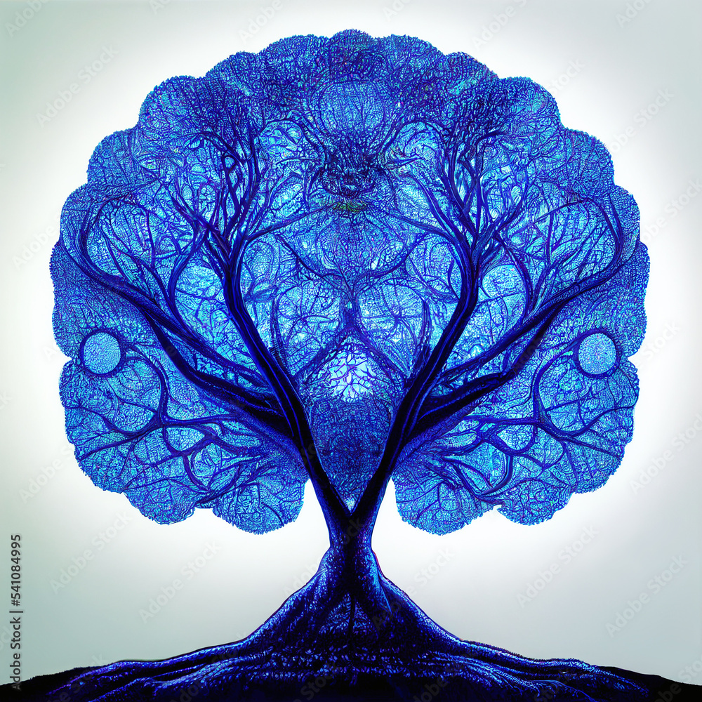 Poster blue artificial tree