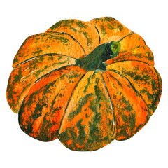 Bright orange pumpkin with green specks for Halloween