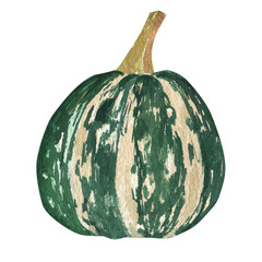 Bright green striped pumpkin for Halloween
