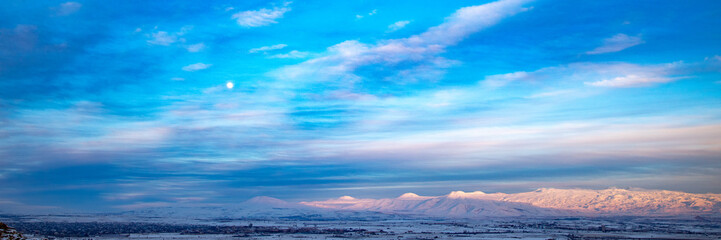 Naklejka premium Mountains covered with snow