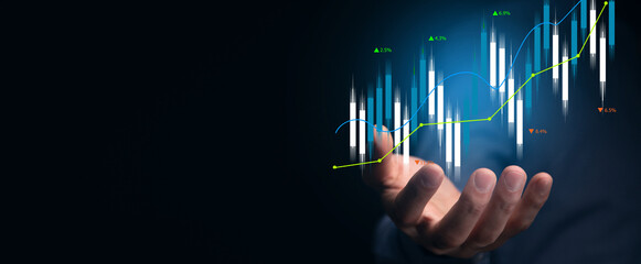 Man holding a graph in his hand