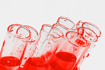 laboratory flasks, blood, red liquid, tests, viruses, dirty blood, glass jars, laboratory, white...