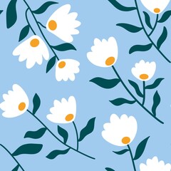 Floral seamless flower pattern for wrapping and linens and fabrics and clothes print and kids and kitchen textiles