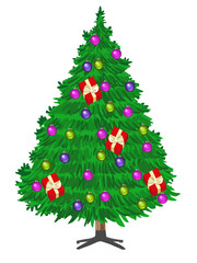 Realistic Christmas tree.Realistic Christmas tree transparent background 