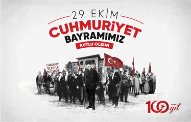 29 Ekim Cumhuriyet Bayrami Kutlu Olsun. (istanbul Turkiye) Translation: Happy 29th October our Republic Day. (Istanbul Turkey)