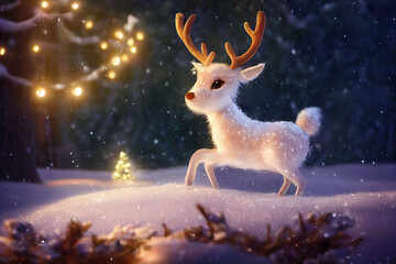 Obraz na płótnie Canvas little Christmas reindeer