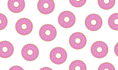Sweet summer seamless pattern with donuts. Illustration