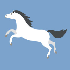 Obraz na płótnie Canvas Vector flat horse isolated on blue background