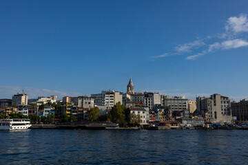 Naklejka premium Panorama of Istanbul with Galata Tower at skyline. Travel background