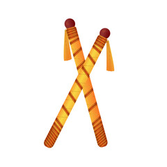 Dandiya sticks. Navratri Dussehra festival in India. Navratri celebration and disco night. Vector illustration.