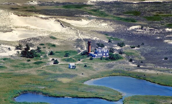 Monomoy Wildlife Refuge Aerial at Chatham, Cape Cod