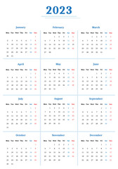 Calendar 2023 in classic business format on white - 541093943