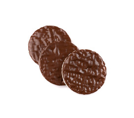 Puffed Rice Cake with Chocolate Isolated