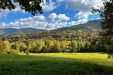 valley under Travny mountain in Beskydy