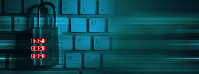Internet and computer security concept.