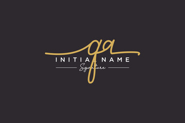 Initial QA signature logo template vector. Hand drawn Calligraphy lettering Vector illustration.