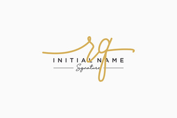 Initial RQ signature logo template vector. Hand drawn Calligraphy lettering Vector illustration.