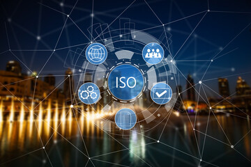 ISO and icons on a virtual screen.