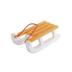 Wooden sleigh, transport for snow ride