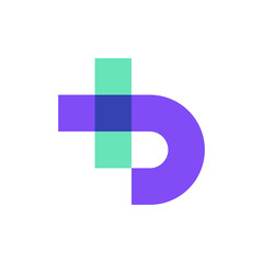 Letter D or B plus medical logo design