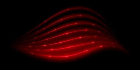 Red wavy light effect. Warm and hot air flow. Shimmering lines