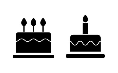 Cake icon vector for web and mobile app. Cake sign and symbol. Birthday cake icon